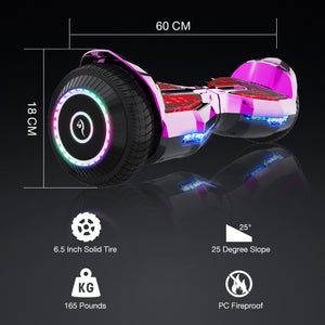 6.5inch Solid Tire Color-Changing Bluetooth Glow Hoverboard (EU, UK)