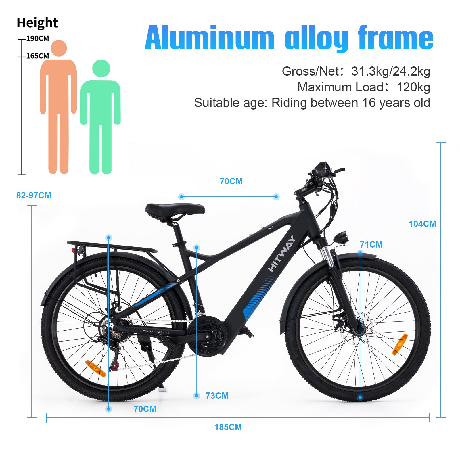 250W 36V 11.2Ah EU Warehouse Long-Range E-Bike (USA, EU)