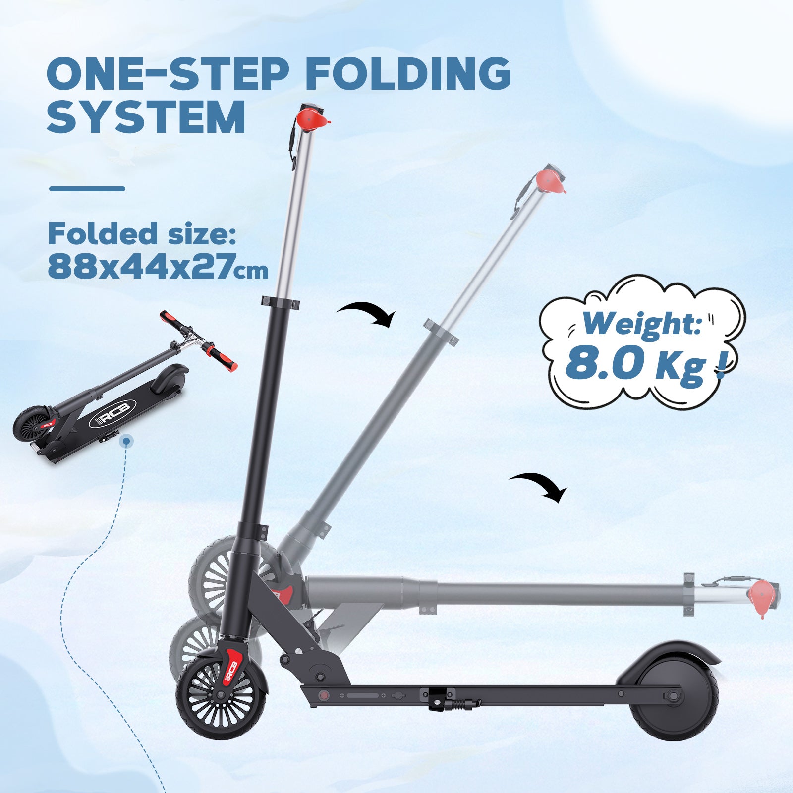 350W 36V 7.5Ah LED Foot-Balancing Electric Kids Scooter (EU, UK)